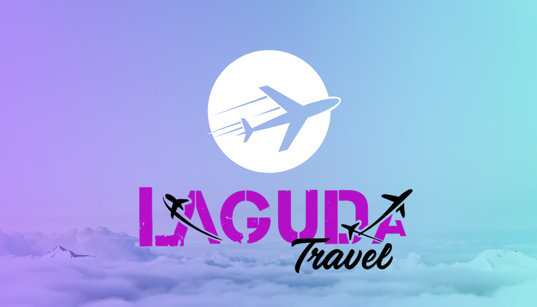 LaGuDa Travel logo on a modern gradient background for the About Us page