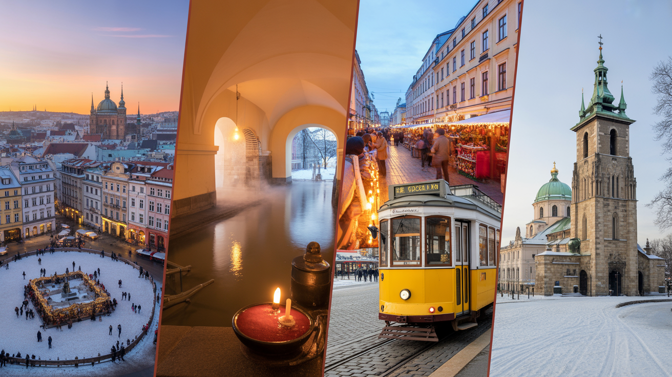Cheapest winter destinations in Europe 2025 featuring Prague Budapest Krakow Lisbon Sofia
